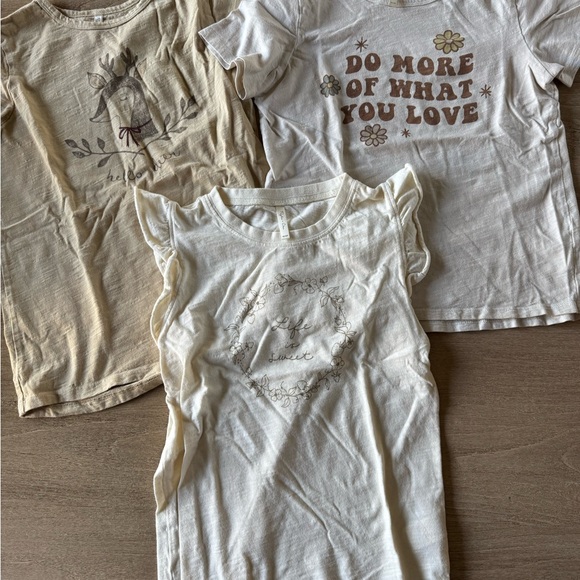 Rylee + Cru Kids Cream Graphic Long-Sleeve Top - Neutral Floral & Deer Prints - Picture 2 of 5